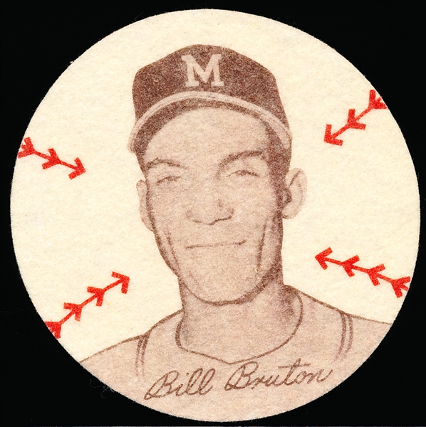 1954 Preferred Products- Milwaukee Braves Patch- Bill Bruton