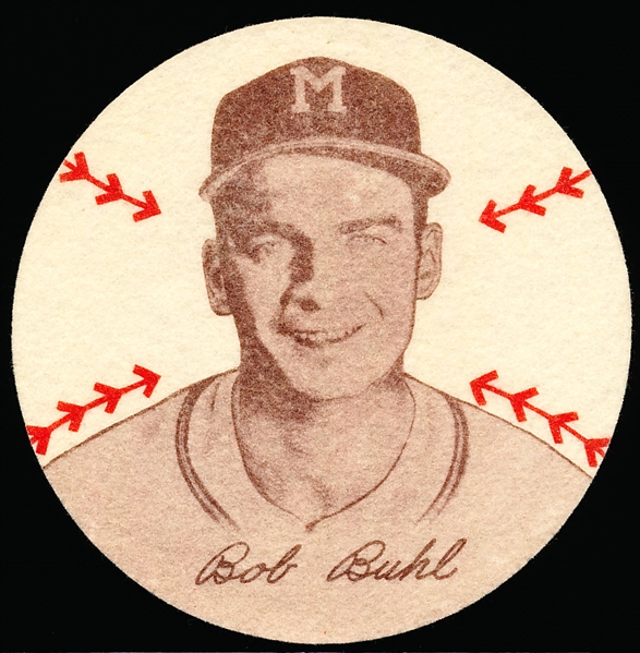 1954 Preferred Products- Milwaukee Braves Patch- Bob Buhl