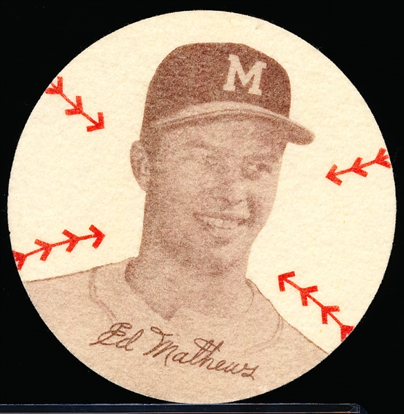 1954 Preferred Products- Milwaukee Braves Patch- Ed Mathews