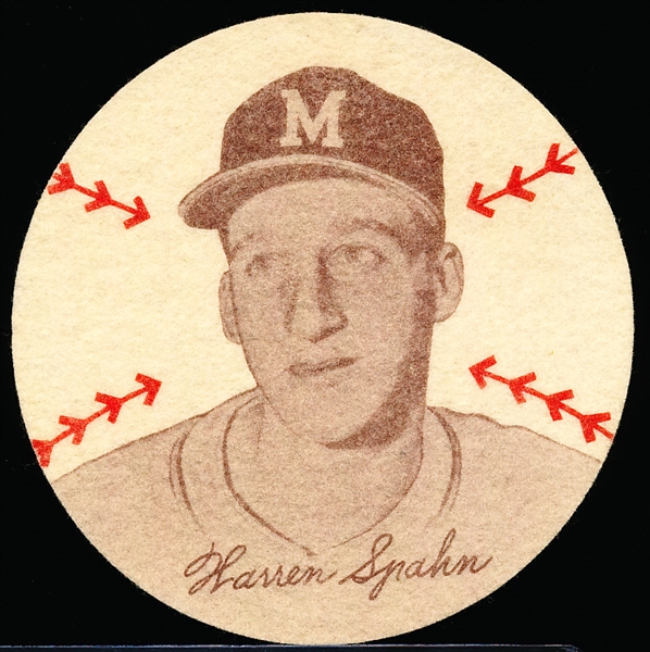 1954 Preferred Products – Milwaukee Braves Patch- Warren Spahn