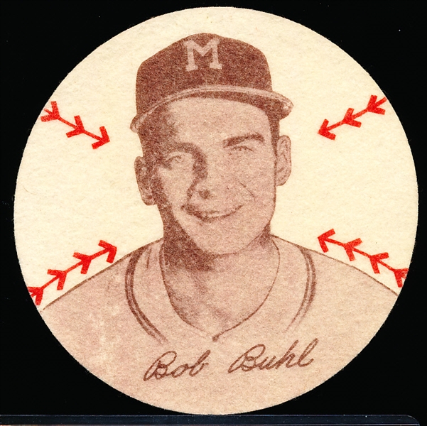 1954 Preferred Products- Milwaukee Braves Patch- Bob Buhl