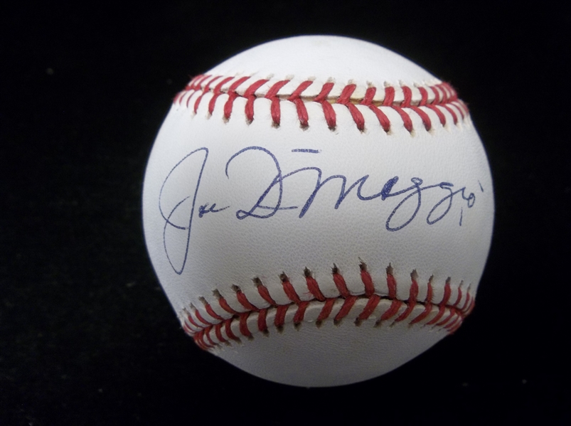 Autographed Joe DiMaggio Official AL MLB Bsbl.- Beckett Certified