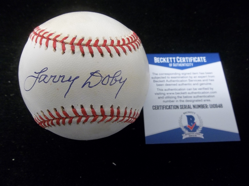 Autographed Larry Doby Official AL MLB Bsbl.- Beckett Certified