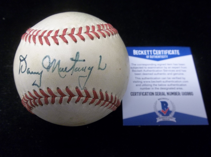 Autographed Danny Murtaugh Official GM AAA Bsbl.- Beckett Certified