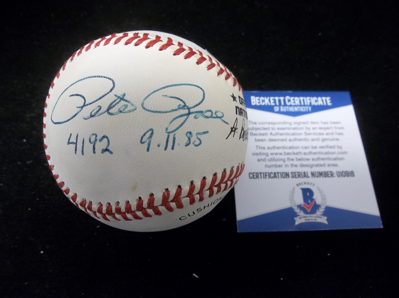 Autographed Pete Rose Official NL MLB Bsbl.- Beckett Certified