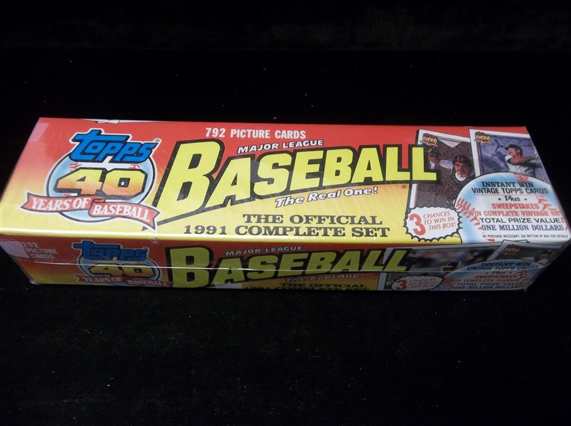 1991 Topps Bsbl.- 1 “Christmas” Retail Factory Set of 792 Cards