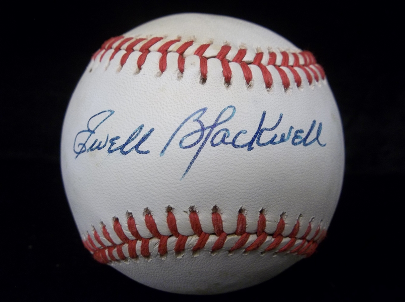 Autographed Ewell Blackwell Official NL MLB Bsbl.- Beckett Certified