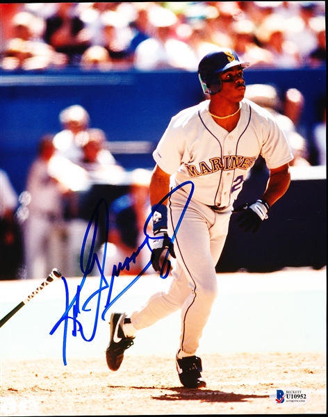 Autographed Ken Griffey, Jr. Seattle Mariners MLB Color 8” x 10” Game Action Photo