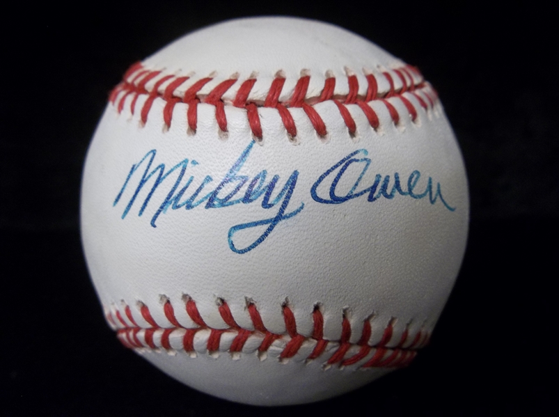 Autographed Mickey Owen Official NL MLB Bsbl.- Beckett Certified
