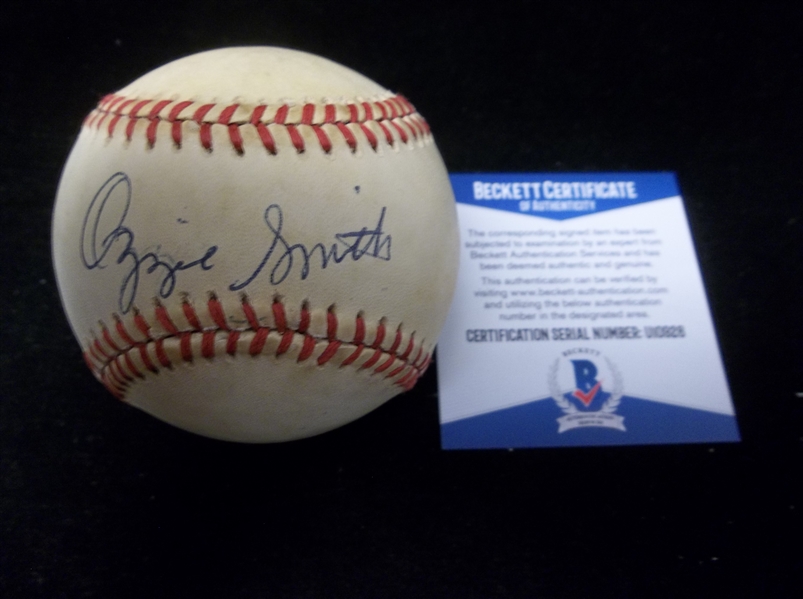 Autographed Ozzie Smith Official NL MLB Bsbl.- Beckett Certified