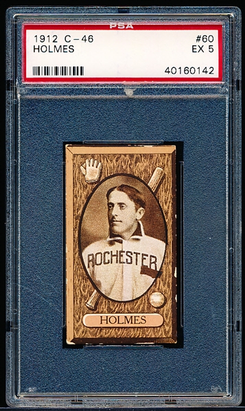 1912 C46 Baseball- #60 Holmes, Rochester- PSA Ex 5