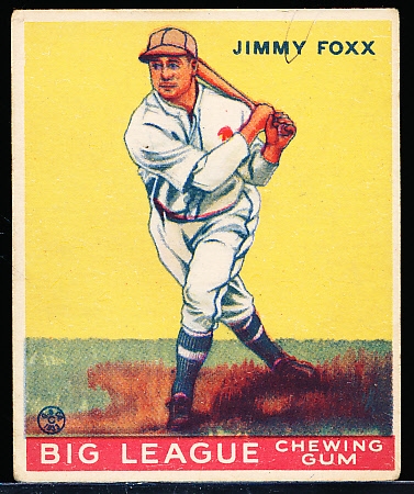 1933 Goudey Baseball- #154 Jimmy Foxx, Philadelphia A’s
