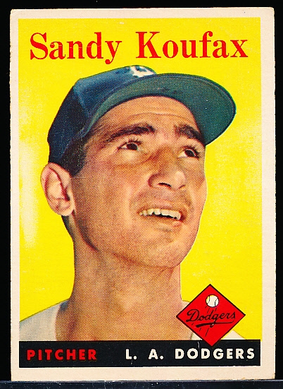 1958 Topps Baseball- #187 Sandy Koufax, Dodgers