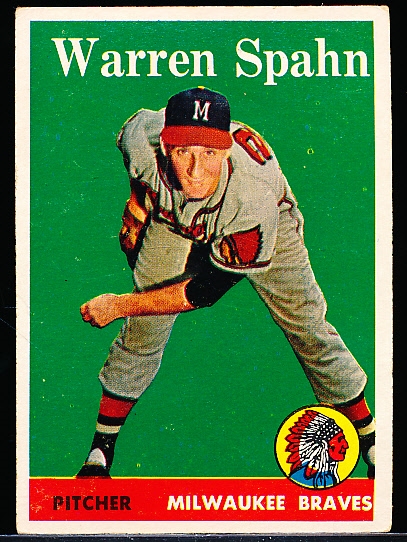 1958 Topps Baseball- #270 Warren Spahn, Braves