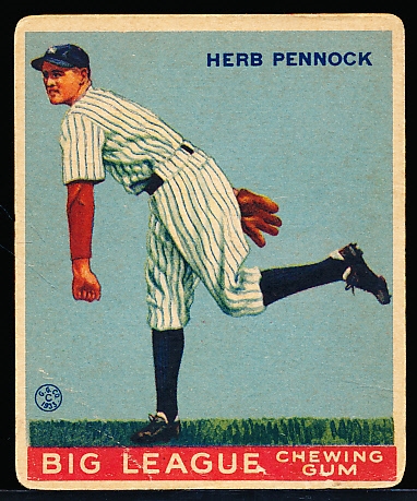 1933 Goudey Bb- #138 Herb Pennock, Yankees- Hall of Famer!