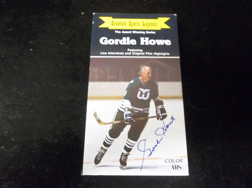 1985 Sports Legends Video, Inc. Greatest Sports Legends VHS Tape- Gordie Howe- Jacket Signed by Howe! 