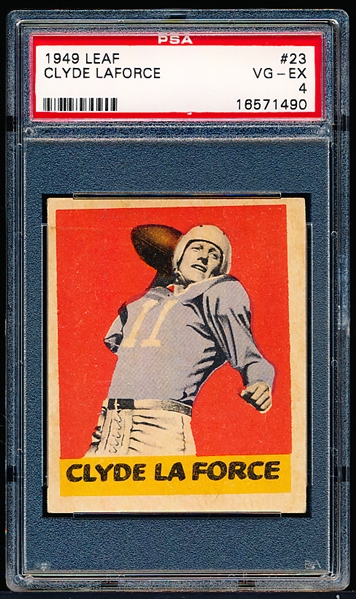 1949 Leaf Football- #23 Clyde LaForce, Lions- PSA Vg-Ex 4