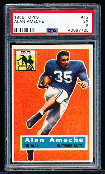 1956 Topps Football- #12 Alan Ameche, Colts- PSA Ex 5