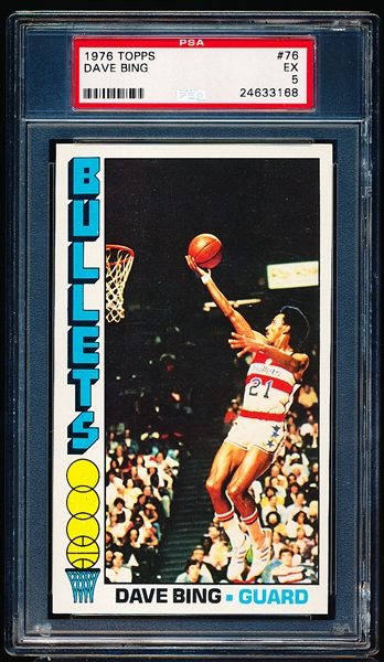 1976-77 Topps Basketball- #76 Dave Bing, Bullets- PSA Ex 5