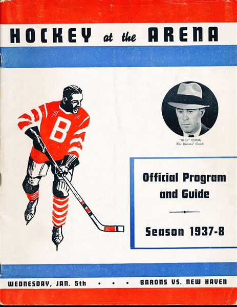 1937-38 New Haven Eagles @ Cleveland Barons AHL Program