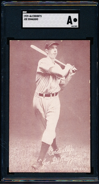 1939-46 Baseball Exhibit- Joe DiMaggio, Cordially- SGC A (Authentic)