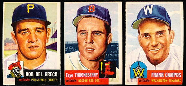 1953 Topps Baseball- 3 Diff