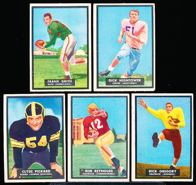 1951 Topps Magic Football- 5 Diff- All with scratched backs.