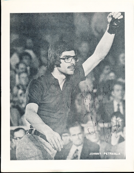 Autographed Johnny Petraglia Bowling B/W 8-½” x 11” Promotional Photo