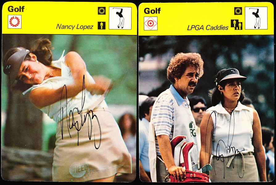 Two Diff. Nancy Lopez Autographed Sportscaster Cards