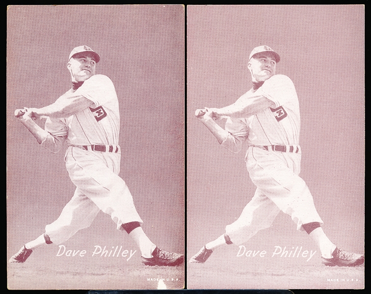 1947-66 Baseball Exhibits- Dave Philley- 2 Diff Variations