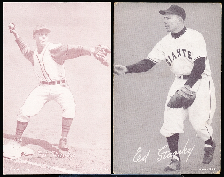 1947-66 Baseball Exhibits- Ed Stanky- 2 Variations