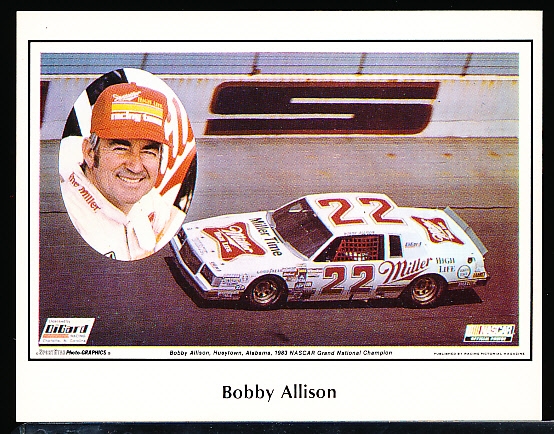 1986 SportStar Photo-Graphics NASCAR Card- Bobby Allison