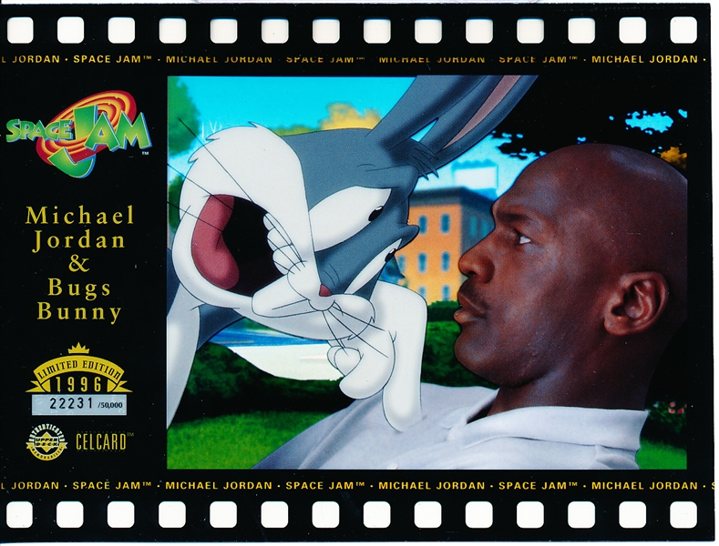 1996 Upper Deck Space Jam Michael Jordan & Bugs Bunny “Celcard”- #22231/ 50,000