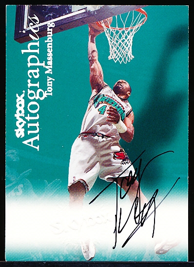 1999 Skybox Bskt.- “Autographs”- Tony Massenburg, Grizzlies