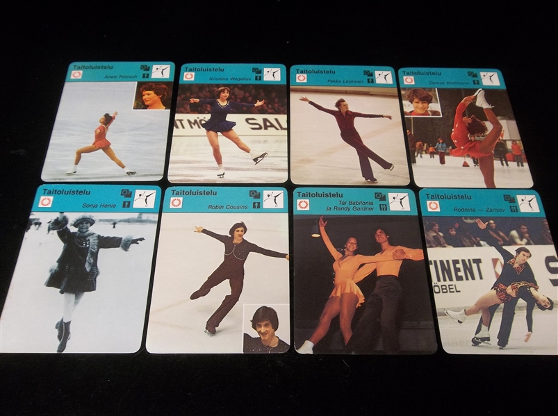 1977-79 Finland Sportscasters- 8 Diff. Figure Skating Cards