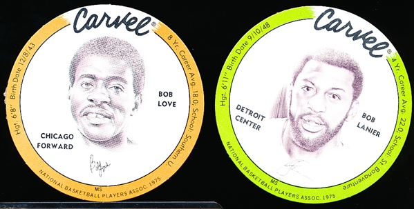 1975-76 Carvel Basketball Disc Set of 36- Plus 2 Extra Color Variation