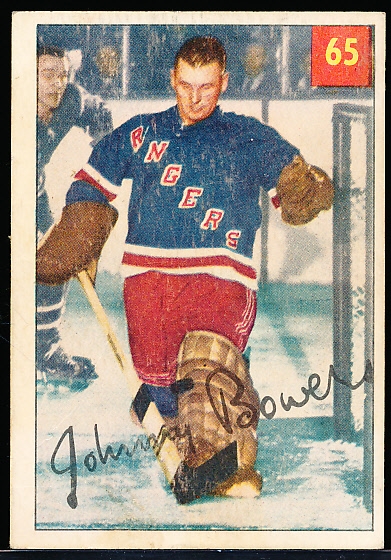 1954-55 Parkhurst Hockey- #65 Johnny Bower, Rangers