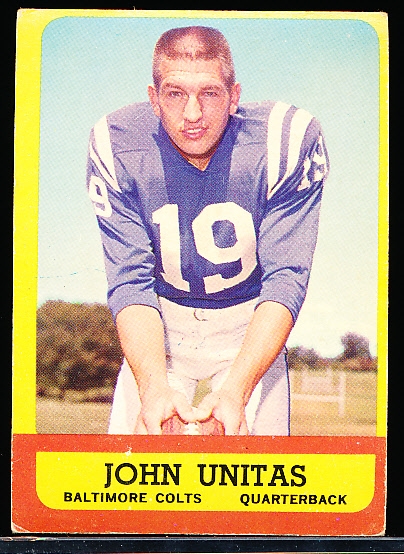 1963 Topps Football- #1 John Unitas, Colts