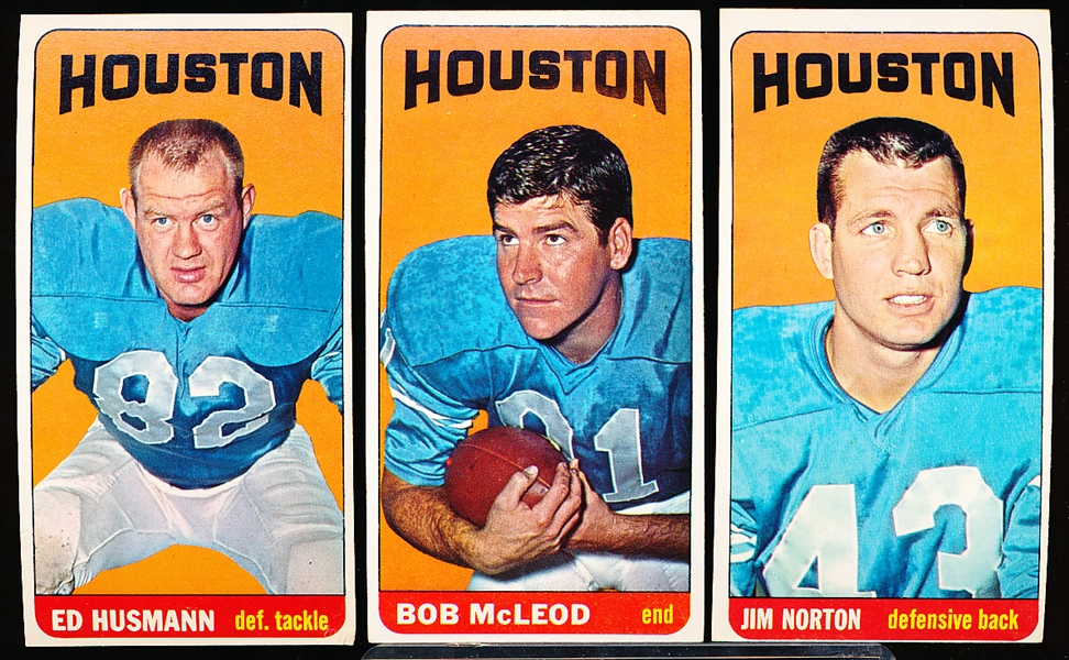 1965 Topps Fb- 6 Diff Houston Oilers Cards