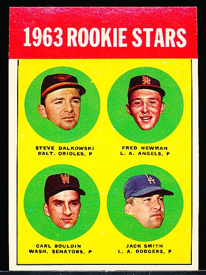 1963 Topps Bb- #496 Steve Dalkowski RC