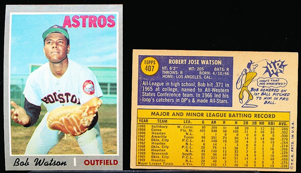 1970 Topps Bb- #407 Bob Watson, Astros- 16 Cards