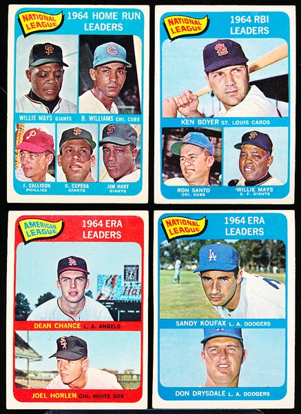 1965 Topps Baseball- 4 Diff Leaders