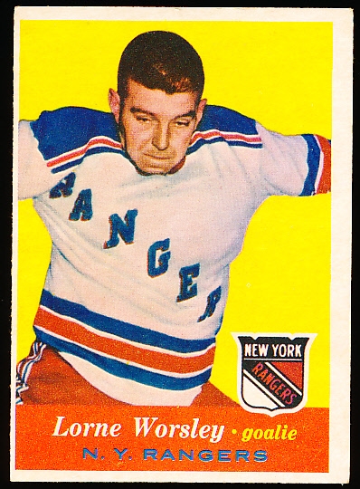 1957-58 Topps Hockey- #53 Lorne Worsley, Rangers