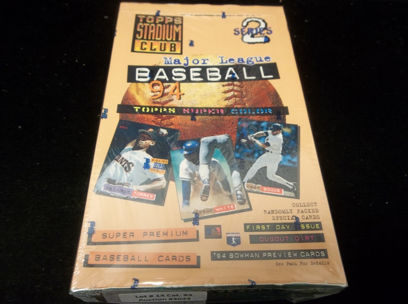 1994 Topps Stadium Club Bsbl- 1 Unopened Series 2 Box