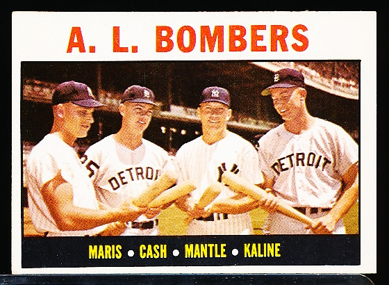 1964 Topps Bb- #331 AL Bombers- Maris/ Cash/ Mantle/ Kaline