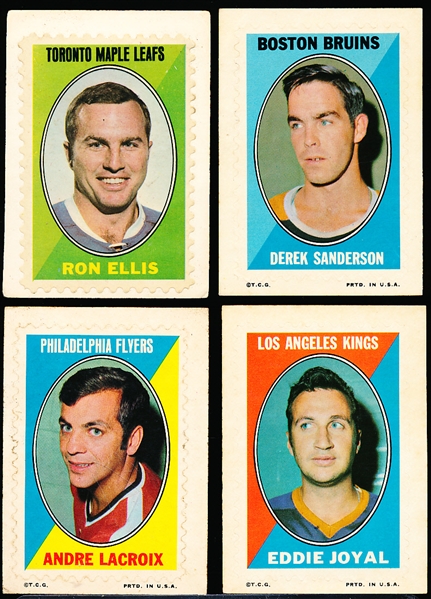 1970-71 Topps Hockey Stickers- 4 Diff