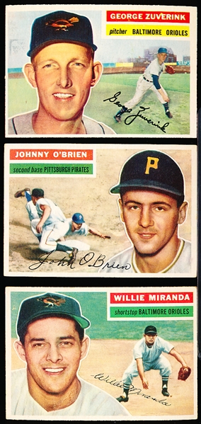 1956 Topps Baseball- 9 Diff
