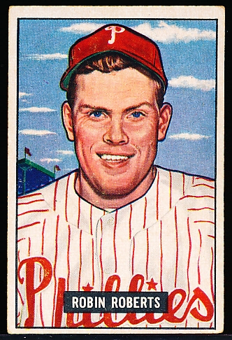 1951 Bowman Baseball- #3 Robin Roberts, Phillies