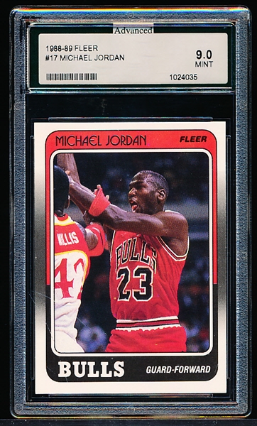 1988-89 Fleer Bskbl. #17 Michael Jordan- Advanced Grading Specialists (AGS) Graded Mint 9