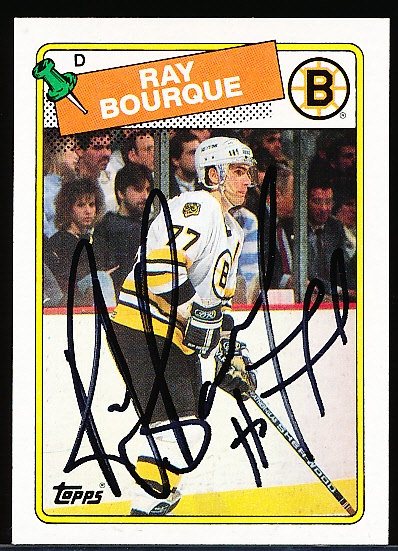 Autographed 1988-89 Topps Hockey- #73 Ray Bourque, Bruins